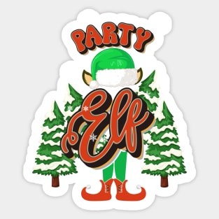 PARTY ELF CHRISTMAS Sticker